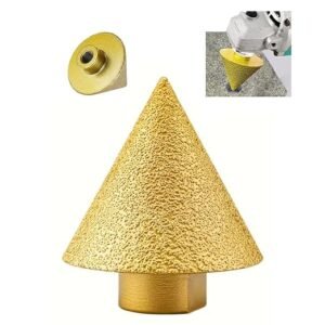 New hand tools Beveling Chamfer Bit, 38MM, Bevel Enlarge Hole Polishing for Angle Grinders, Sturdy Countersink Bit, Diamond Cone Grinding Bit for Tile, Marble, Granite, Stone Polishing and Hole Making