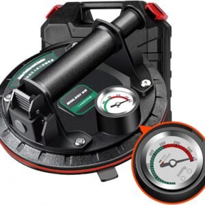 New hand tools Glass Suction Cups,8" Industrial Suction Cup Lifter, 440LBS/200KG Load Capacity Heavy Duty Vacuum Suction Cup with Pressure Gauge,for Replacing Glass, Tiles, Wood Panels, Metal Panels(1 Pack)