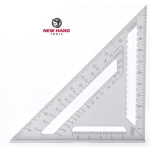 New hand tools 12-Inch Thickened 45°/90° Carpenter Square | ABS Build Triangle Ruler | Laser-Engraved Scale | Widened Base Design | Best For Carpentry, Woodworking, Construction, And DIY