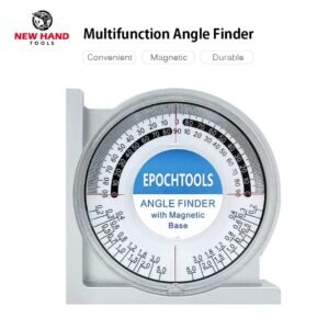 NEWHANDTOOLS Magnetic Protractor, Angle Finder Locator Mini Inclinometer Measurement Tool with Comparison Table, Level Bubble for Plumbing Jobs, Constructional Engineering